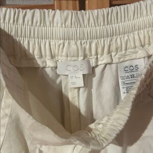 COS Off-White Elastic Waist Trousers